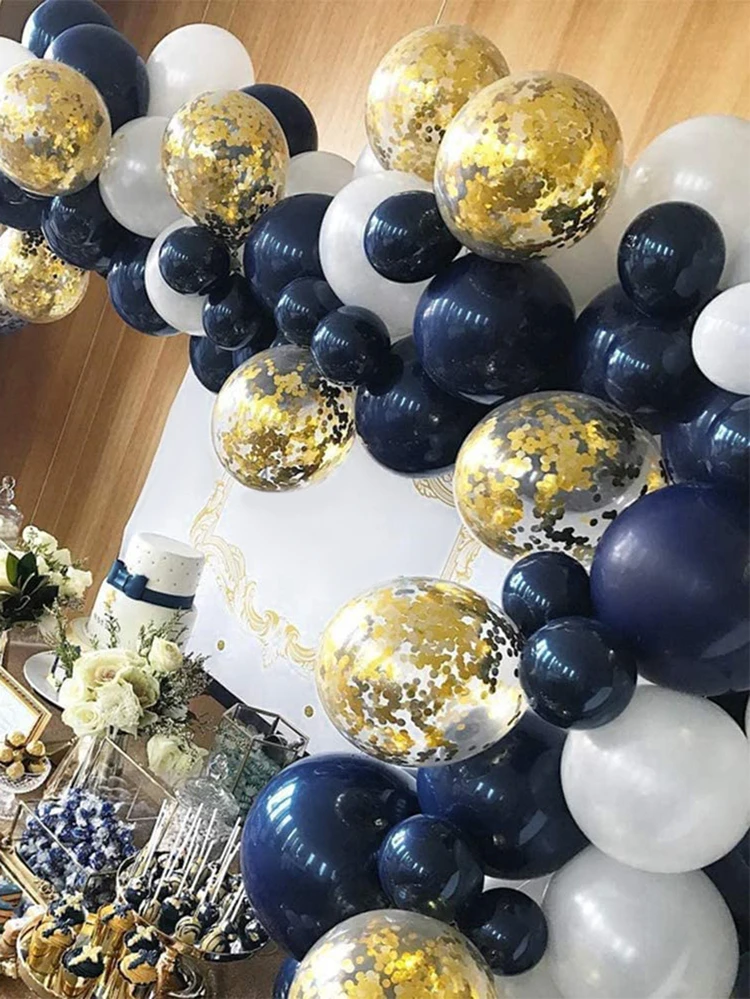 (20pcs/Set) Multi Size & Color Decorative Balloons, For Birthday, Wedding, Bridal, Graduation Party Decor - Blue - View 5