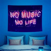 1pc No Music No Life Tapestry For Home Decor, Flag For Room, Room Decor, Tapestries, Wall Decor, Wall Art ,Room Stuffs, Flags For Room, Wall Tapestry - Multicolor - View 5