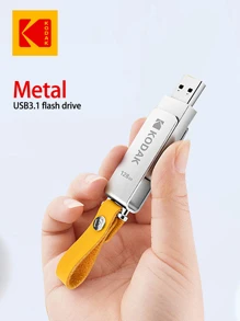柯達 K133 USB3.1 閃存盤 64GB 128GB 256GB 金屬閃存盤 適用於 PC/筆記本電腦 - 黃色 - 查看 3