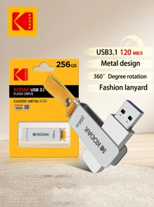 柯達 K133 USB3.1 閃存盤 64GB 128GB 256GB 金屬閃存盤 適用於 PC/筆記本電腦 - 黃色 - 查看 2