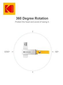 柯達 K133 USB3.1 閃存盤 64GB 128GB 256GB 金屬閃存盤 適用於 PC/筆記本電腦 - 黃色 - 查看 4