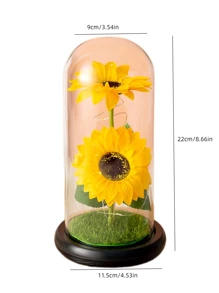 2 peças Flor Artificial de Girassol Amarela, Flor de Sabão para Dia dos Namorados, Natal, Dia das Mães, Decoração Criativa de Mesa e para Casa