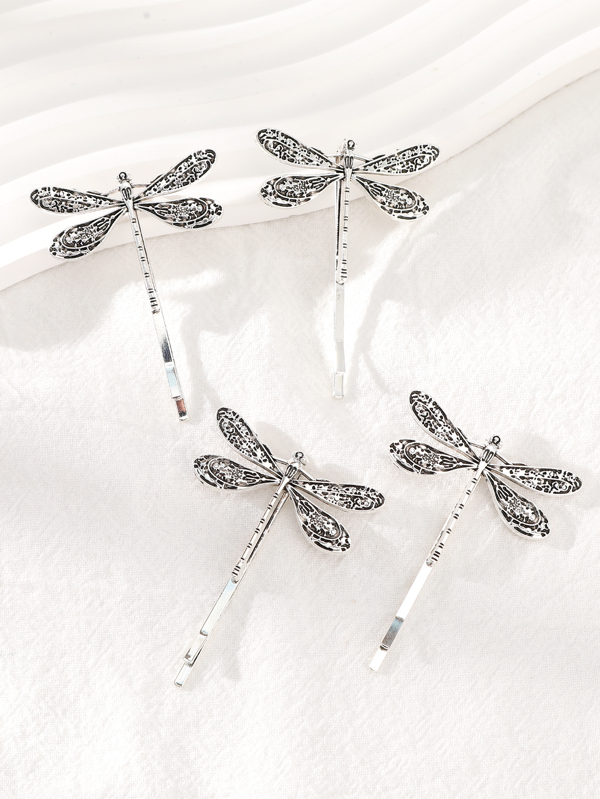 4pcs Dragonfly Decor Bobby Pin Royal Hair Clips Claw Clips Hair Barrettes, School Stuff, Hair Accessories, Head Accessories, Hairpin, Bobby Pins,Summer,Holiday,Travel