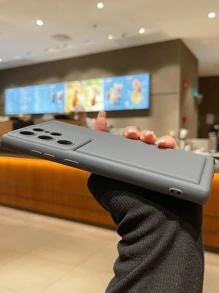 Ốp điện thoại Dopamine chống bám vân tay, chống sốc, có túi khí - Màu xanh bụi bặm - Xem 4