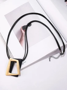 1 Áo Len Dây Chuyền Vòng Cổ Dài Hợp Thời Trang Hợp Kim Kẽm Kim Loại Màu Vàng Mặt Dây Chuyền Nữ Phụ Kiện - Vàng - Xem 3