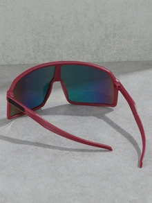 1 pieza Nuevas gafas deportivas de moda con recubrimiento de marco de PC para uso al aire libre - Rojo - Ver 2
