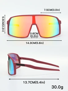 1 pieza Nuevas gafas deportivas de moda con recubrimiento de marco de PC para uso al aire libre - Rojo - Ver 3