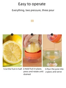 1入組多功能檸檬榨汁機,創意橘色榨汁機,手動榨汁器,手動橘色擠壓機榨汁機適用於家庭,廚房物品,廚房用具 - 橘色 - 查看 6