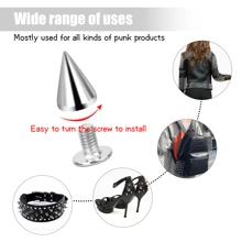 Pack of 100 Punk Rivets, 7 x 10 mm, Rustproof Decorative Rivets, Clothing Screw Rivets, DIY Rivets, Screw-On Rivets, Metal Gothic Spikes, Decorative Rivets, Pointed Rivets for Bags, Clothes, Shoes