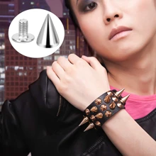 Pack of 100 Punk Rivets, 7 x 10 mm, Rustproof Decorative Rivets, Clothing Screw Rivets, DIY Rivets, Screw-On Rivets, Metal Gothic Spikes, Decorative Rivets, Pointed Rivets for Bags, Clothes, Shoes