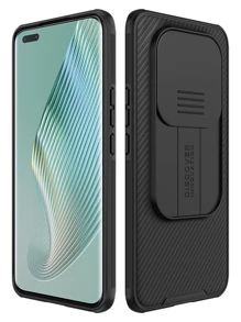 NILLKIN 1pc Case Compatible With Honor Magic 5 Pro / Honor Magic5, Premium Upgraded Shockproof Phone Cases With Slide Camera Cover - Black - View 1