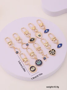 10pcs Devil Eye Keychain Pendant, Suitable For Party Favors, Holiday, Back To School S Car Accessories Bag Charm Christmas Gift Ideas - Multicolor - View 6