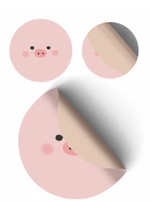 1 pièce Tapis De Souris Rond Cochon Imprimé