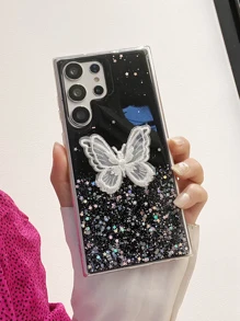 Black Lace Butterfly Anti-Fall Phone Case,International Version, Not The Domestic Version - Black - View 1