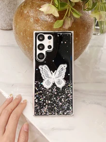 Black Lace Butterfly Anti-Fall Phone Case,International Version, Not The Domestic Version - Black - View 4