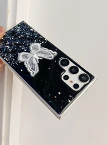 Black Lace Butterfly Anti-Fall Phone Case,International Version, Not The Domestic Version - Black - View 6