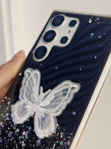 Black Lace Butterfly Anti-Fall Phone Case,International Version, Not The Domestic Version - Black - View 7