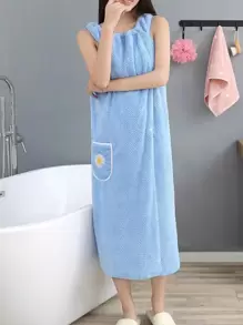 1条花卉刺绣浴巾 返校季 - 藍色 - 查看 2