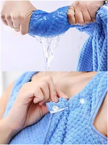 1条花卉刺绣浴巾 返校季 - 藍色 - 查看 4