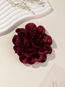Flower Decor Hair Clip Boho Perfect Gift For Friends For Daily Use - Burgundy - View 2