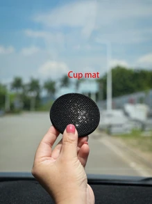1pc Rhinestone Decor Car Coaster