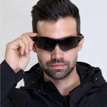 男士夏日休閒太陽眼鏡 - 黑色 - 查看 1