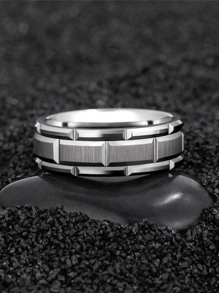 Nhẫn nam tối giản - Bạc - Xem 1