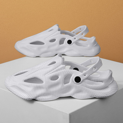 Men's Thick-soled Soft Bottom Slip-resistant Casual Hollow Out Shoes For Outdoor, Summer