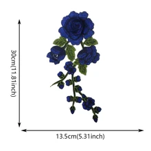 1入組花朵設計DIY補丁貼紙 - 寶藍色 - 查看 3