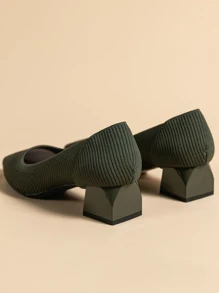 1雙42/43號大碼女士高跟鞋（鞋子尺碼偏小,建議訂購大一號） - 軍綠色 - 查看 3