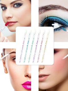 25 Lip Brush Glitter Para Pestañas, Labios ,Microblading - 4 - Multicolor - Ver 4