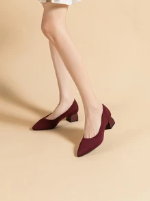 1雙女裝大碼高跟鞋,42/43 號 (鞋子較小,建議購買大一號尺碼) - 酒紅色 - 查看 3