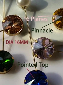 5 件装 女士人造尖头宝石装饰 8 厘米大号别针 传统围巾披肩帽子固定夹 领口收紧器 - 彩色 - 查看 2