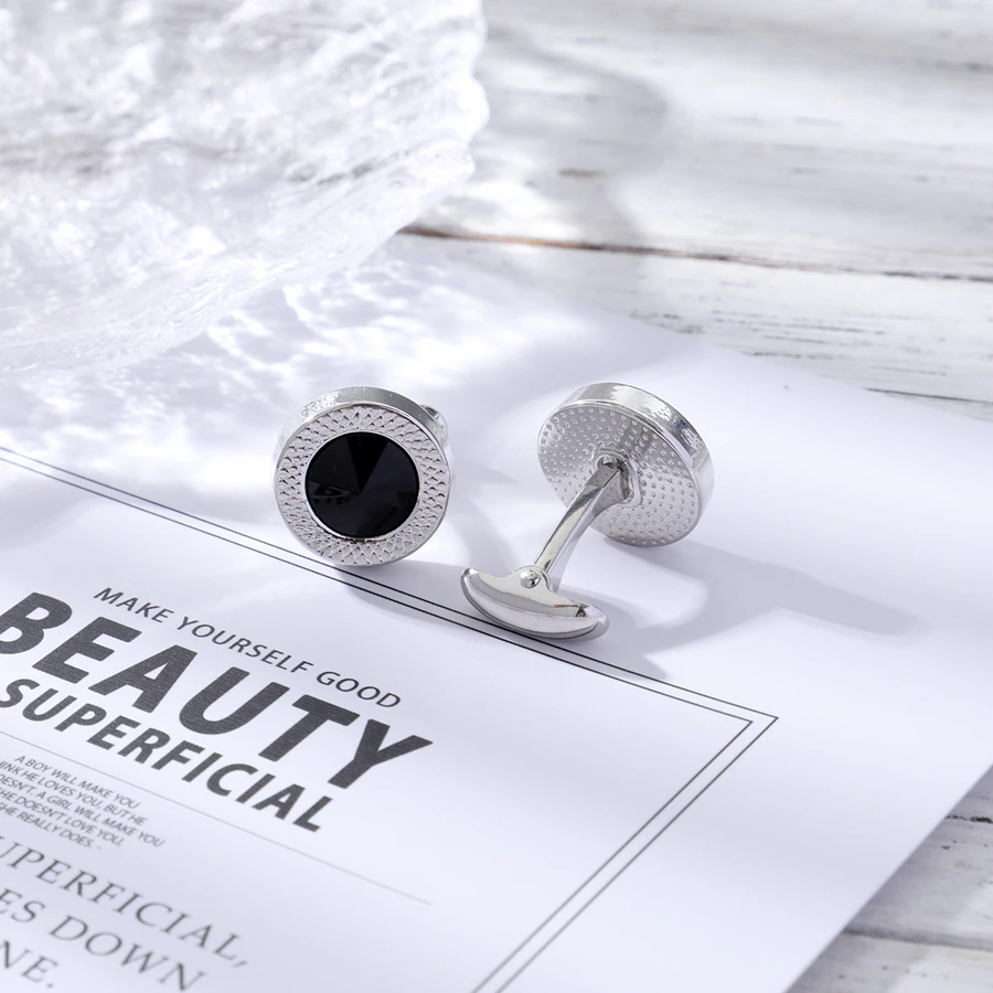 1對商業襯衫袖扣適合男士適用於商業套裝裝飾用品