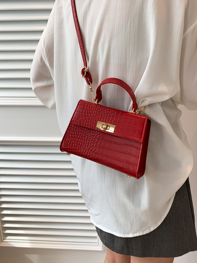 Stylish Minimalist Handbag With Pressed Detailing For Casual & Commute, Can Be Used As Shoulder Bag