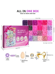 120-color Fashionable Multiple Color Clay Beads Bracelet Diy Set - Multicolor - View 3