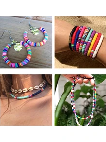 120-color Fashionable Multiple Color Clay Beads Bracelet Diy Set - Multicolor - View 6