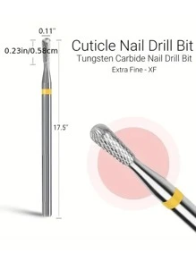 1件装钨钢铣刀钻头，美甲钻头，美甲抛光头，指甲锉，美甲机配件，美甲用品，美甲工具，美甲艺术工具，返校季，美甲，美甲工具（适用于贴片式美甲）