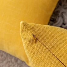 One Yellow Starry Pattern Decorative Pillow Cover (Pillow Core Not Included), Fashionable And Modern Square Chenille Cushion Cover, Suitable For Everyday Use On Home Sofas, Bedroom Beds, Car Lumbar Pillows, All Seasons - Yellow - View 2