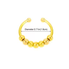 Stainless Steel Fidget Bead Ring For Anxiety Relief, Rotatable Beaded Band - Silver - View 6