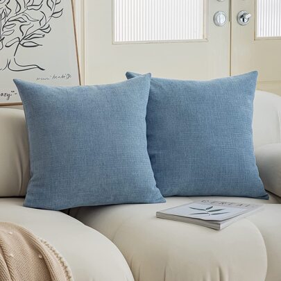 1個藍色星空紋飾枕套（不包括枕芯），時尚現代的正方形絨毛靠墊套，適用於日常家居沙發、床上、汽車等使用，全年適用