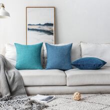 Một Vỏ Gối Trang Trí Họa Tiết Bầu Trời Đầy Sao Màu Xanh Sương Mù (Không Bao Gồm Lõi Gối), Vỏ Gối Chenille Vuông Thời Trang & Hiện Đại Để Sử Dụng Hàng Ngày Tại Nhà Trên Ghế Sofa, Giường, Ô Tô, V. V., Sử Dụng quanh Năm - Màu xanh bụi bặm - Xem 10