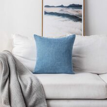 Một Vỏ Gối Trang Trí Họa Tiết Bầu Trời Đầy Sao Màu Xanh Sương Mù (Không Bao Gồm Lõi Gối), Vỏ Gối Chenille Vuông Thời Trang & Hiện Đại Để Sử Dụng Hàng Ngày Tại Nhà Trên Ghế Sofa, Giường, Ô Tô, V. V., Sử Dụng quanh Năm - Màu xanh bụi bặm - Xem 5