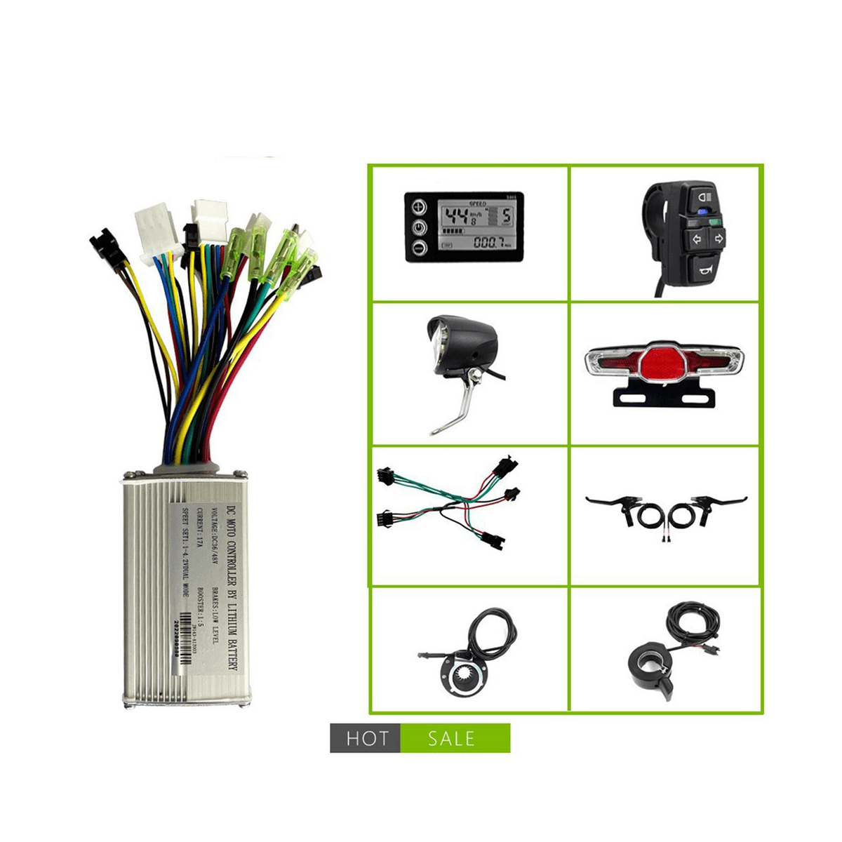 Kit Controller Bici Elettrica Alomejor 15A 36V/48V 250W - Con Display S810, Acceleratore, Per Conversione Fai-da-te