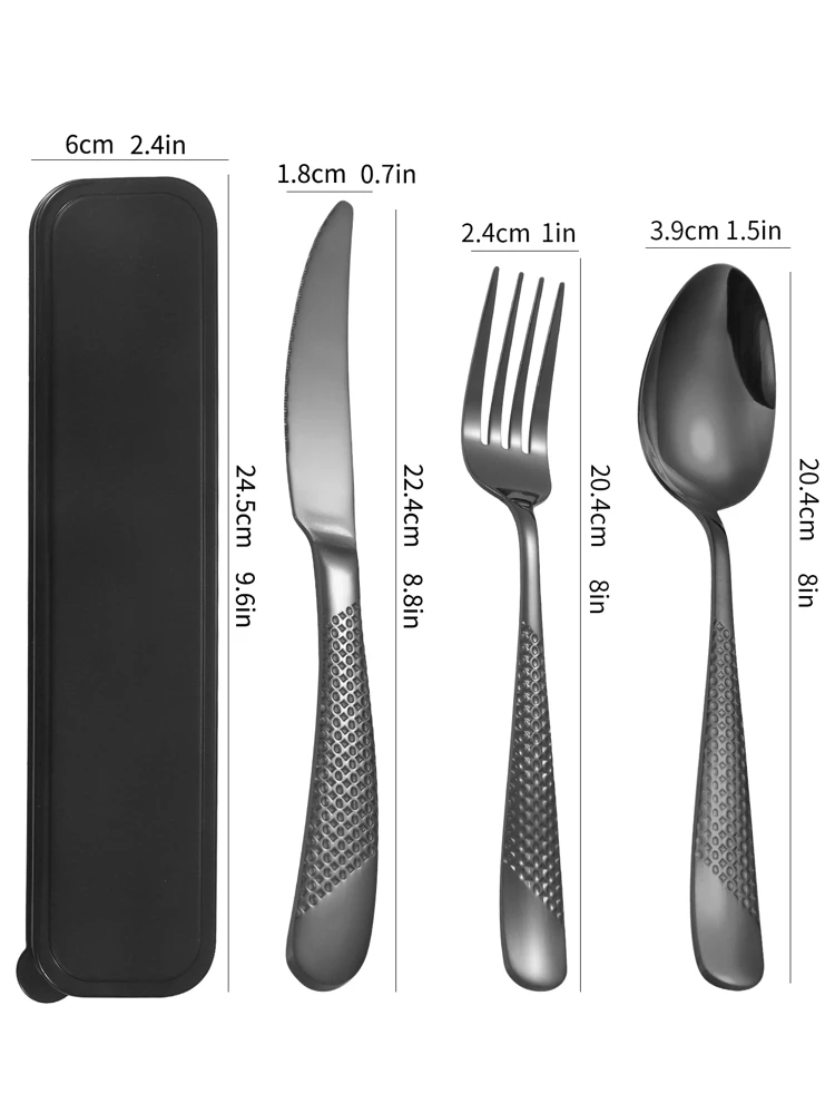 1set Stainless Steel Cutlery With Box, Kitchen, Christmas Gift,School Supplies