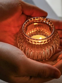 玻璃燭台，非常適合浪漫晚餐、婚禮、酒店、餐廳、生日派對裝飾，帶無菸蠟燭杯，適合情人節 - 黃色 - 查看 5