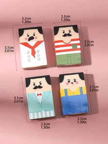 4pcs Cute Emoticons With Hairstyles And Beards In Paper Clothes Men Erasers - Multicolor - View 4