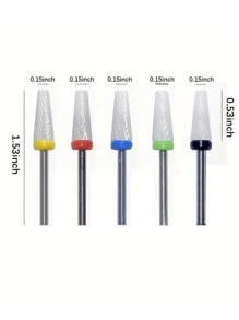 Mũi khoan móng tay bằng gốm, đầu đánh bóng móng tay 5 chiếc cho móng tay acrylic - Nhiều màu - Xem 2