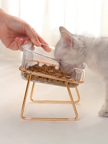 1入組領保護狗狗喂食器水碗寵物鐵餵食碗適用於單或者雙碗 - 無色 - 查看 4