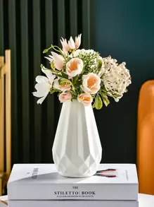 Bình Hoa Phong Cách Tối Giản Hiện Đại, Được Sử Dụng Để Trang Trí Nhà Cửa, Thủ Công Trung Tâm Cho Phòng Khách, Nhà Bếp, Văn Phòng, Đám Cưới - trắng - Xem 2